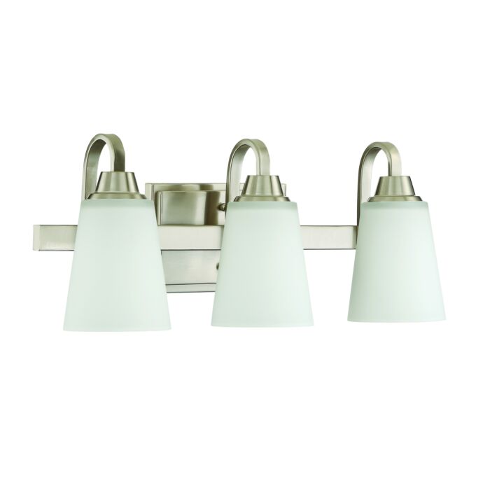 Craftmade Grace 3 Light Bathroom Vanity Light in Brushed Polished Nickel