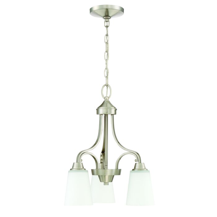 Craftmade Grace 3 Light Transitional Chandelier in Brushed Polished Nickel