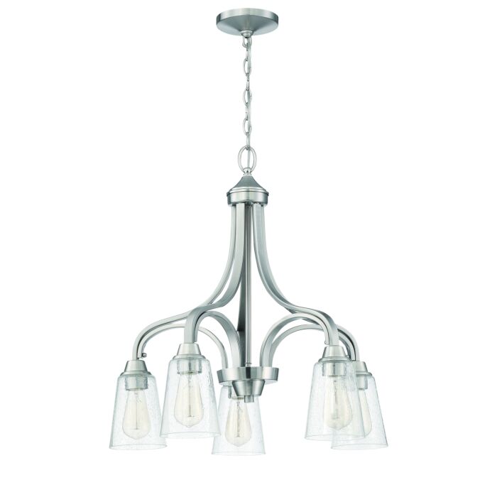 Craftmade Grace 5 Light Transitional Chandelier in Brushed Polished Nickel