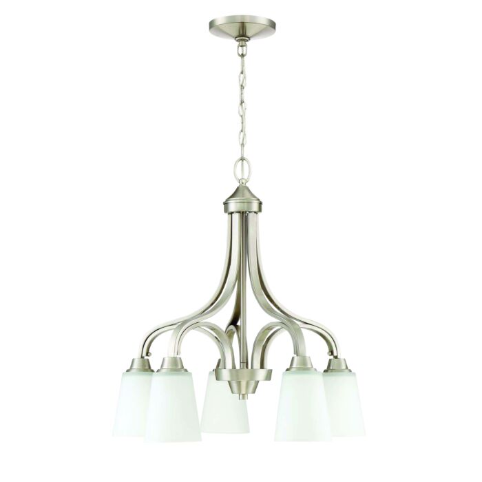 Craftmade Grace 5 Light Transitional Chandelier in Brushed Polished Nickel