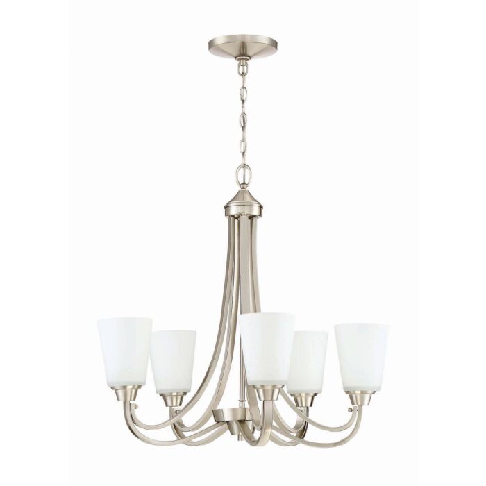 Craftmade Grace 5 Light Transitional Chandelier in Brushed Polished Nickel