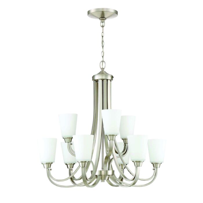 Craftmade Grace 9 Light Transitional Chandelier in Brushed Polished Nickel