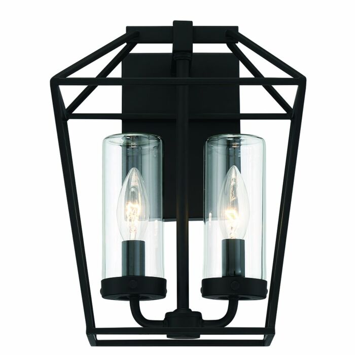 Eurofase Bastille 2 Light Wall Sconce in Black