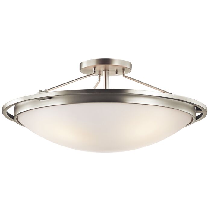 Kichler 4 Light Semi Flush in Brushed Nickel Finish