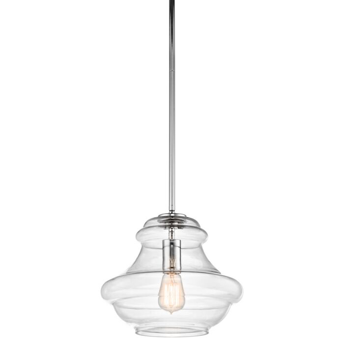 Kichler Everly 1 Light 12 Inch Pendant in Chrome