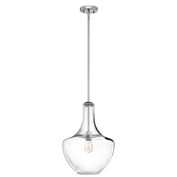 Kichler Everly Glass Pendant Light in Chrome