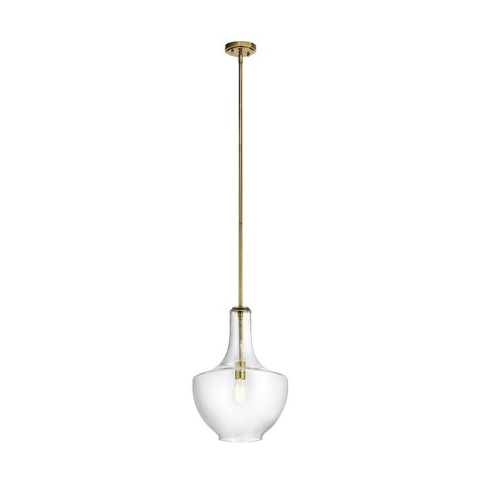 Kichler Everly 14 Inch Pendant Light in Natural Brass