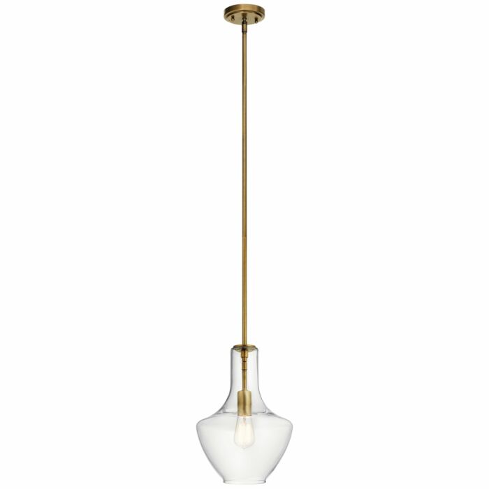 Kichler Everly 11 Inch Pendant Light in Natural Brass