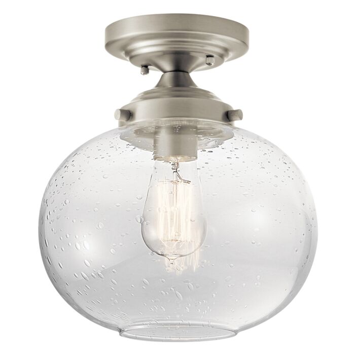 Kichler Avery Clear Seeded Ceiling Light in Brushed Nickel