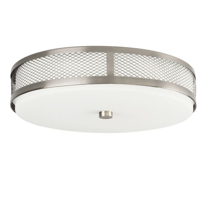 Kichler 13.25 Inch LED Opal Etched Flush Mount in Brushed Nickel