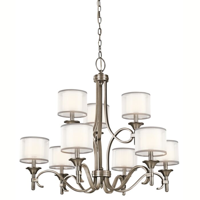 Kichler Lacey 9 Light Chandelier in Antique Pewter