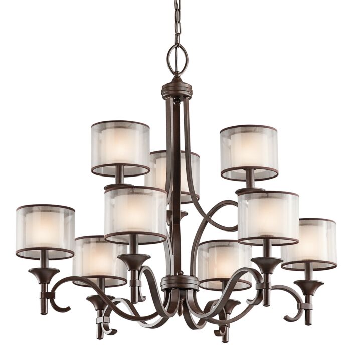 Kichler Lacey 9 Light 34 Inch Chandelier in Mission Bronze