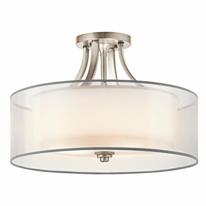 Kichler Lacey 4 Light Semi Flush in Antique Pewter