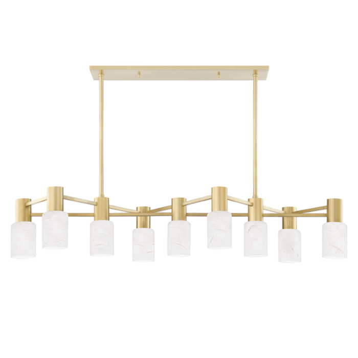Hudson Valley Centerport 9 Light Kitchen Island Light in Aged Brass