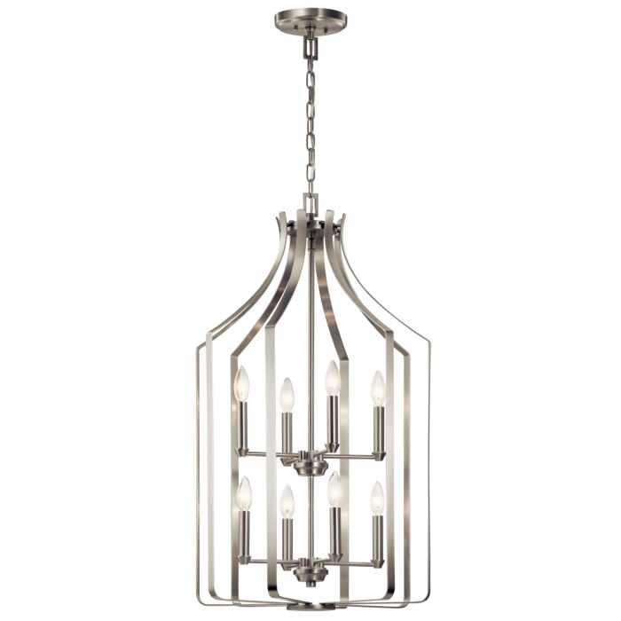 Kichler Morrigan 8 Light Traditional Chandelier in Brushed Nickel