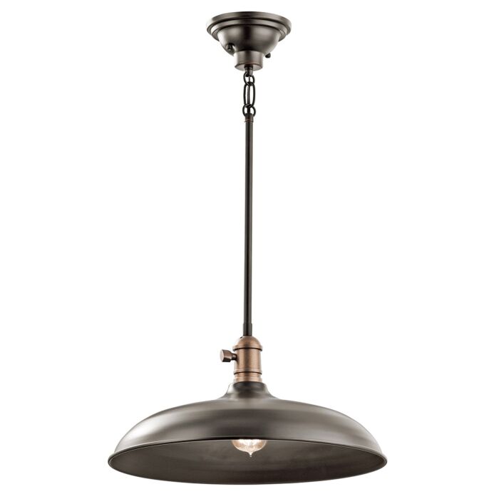 Kichler Cobson 16 Inch Pendant/Semi Flush Mount in Olde Bronze