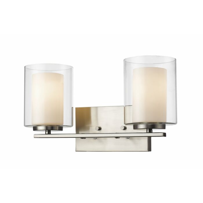 Z Lite Willow 2 Light Bathroom Vanity Light In Brushed Nickel