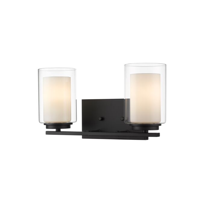 Z Lite Willow 2 Light Bathroom Vanity Light In Matte Black