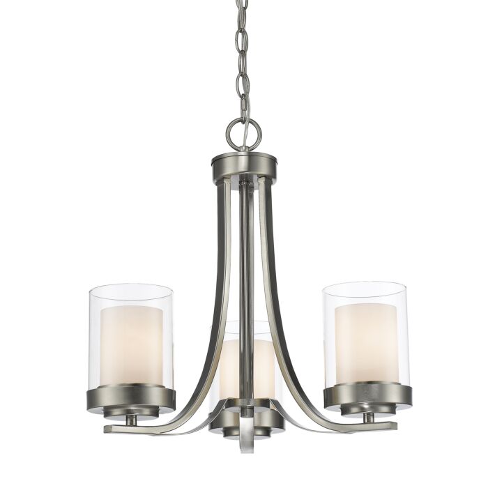 Z Lite Willow 3 Light Chandelier In Brushed Nickel