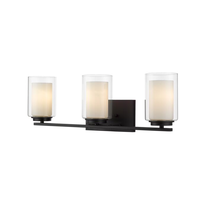 Z Lite Willow 3 Light Bathroom Vanity Light In Matte Black