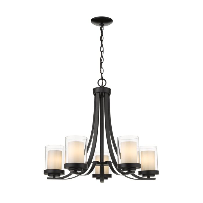 Z Lite Willow 5 Light Chandelier In Matte Black