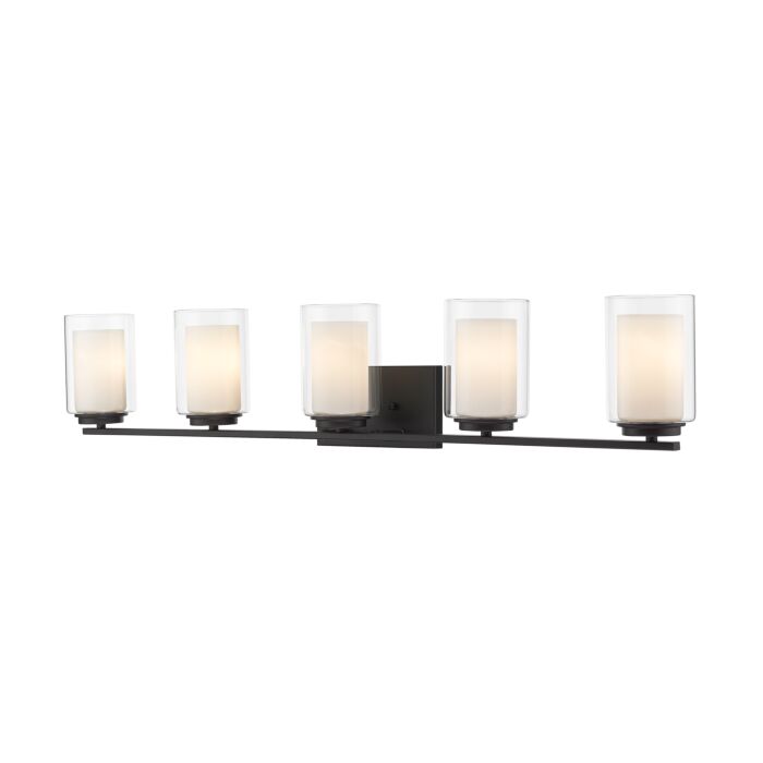 Z Lite Willow 5 Light Bathroom Vanity Light In Matte Black