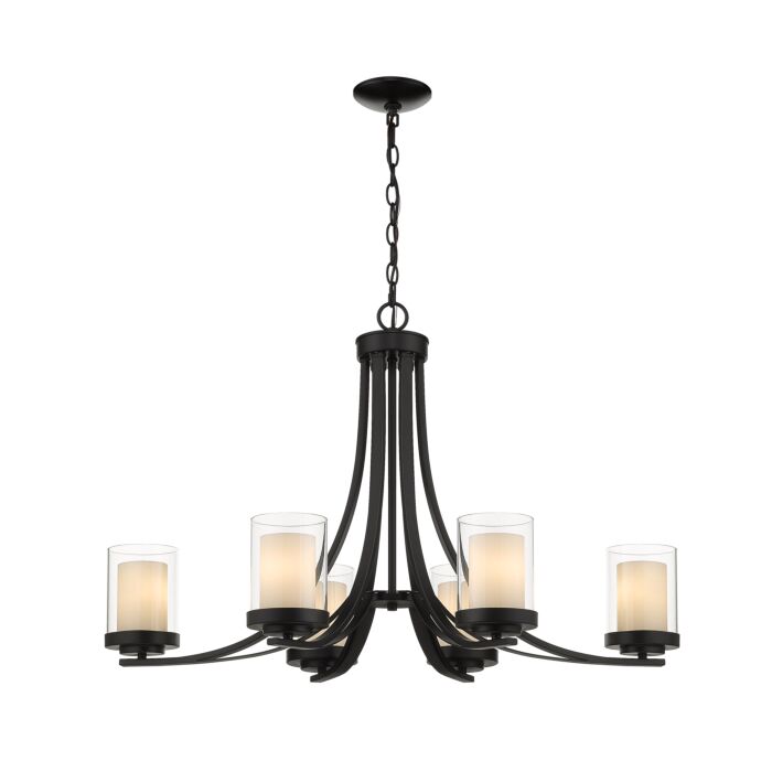 Z Lite Willow 6 Light Chandelier In Matte Black