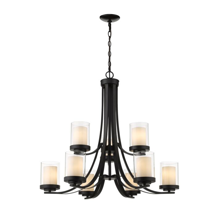 Z Lite Willow 9 Light Chandelier In Matte Black