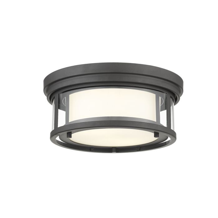 Z Lite Willow 2 Light Flush Mount Ceiling Light In Bronze