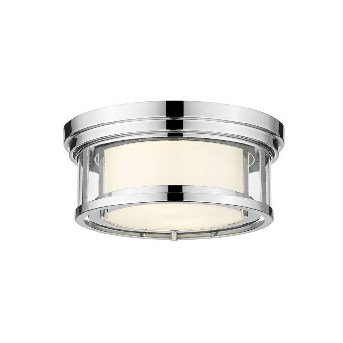 Z Lite Willow 2 Light Flush Mount Ceiling Light In Chrome