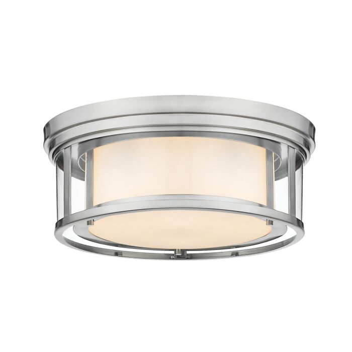 Z Lite Willow 3 Light Flush Mount Ceiling Light In Brushed Nickel