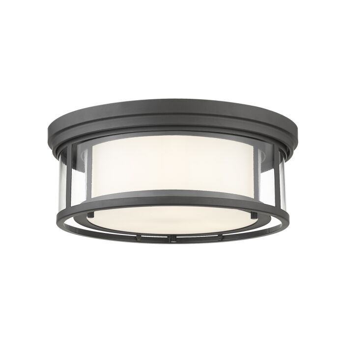 Z Lite Willow 3 Light Flush Mount Ceiling Light In Bronze