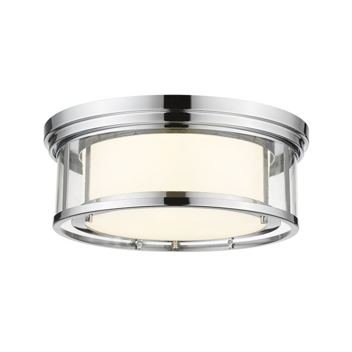Z Lite Willow 3 Light Flush Mount Ceiling Light In Chrome