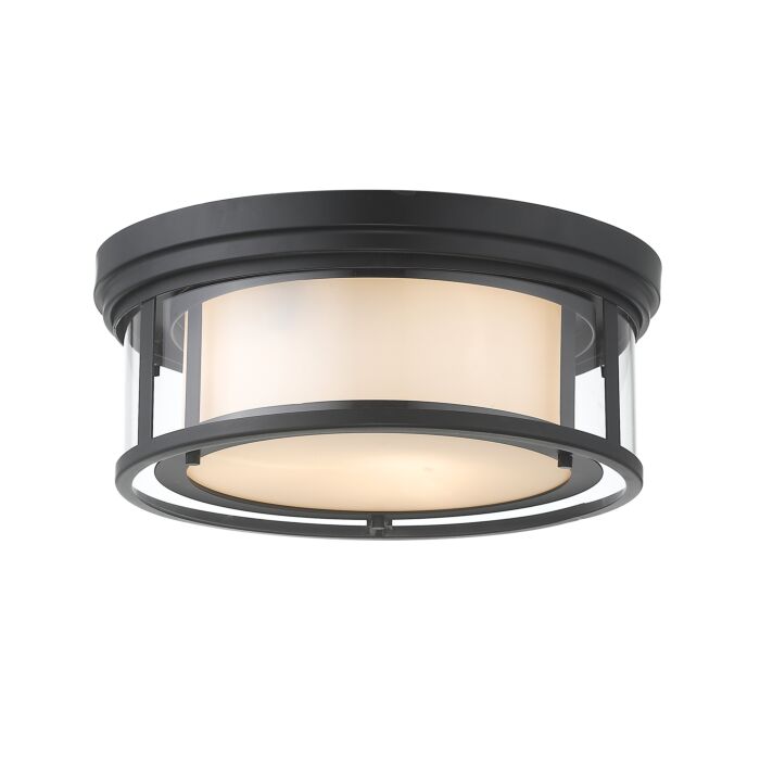 Z Lite Willow 3 Light Flush Mount Ceiling Light In Matte Black