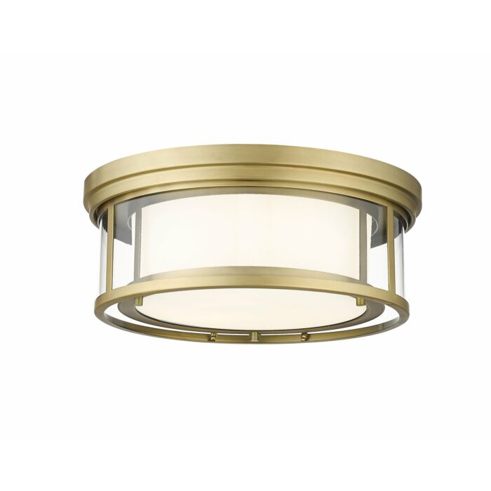 Z Lite Willow 3 Light Flush Mount Ceiling Light In Olde Brass