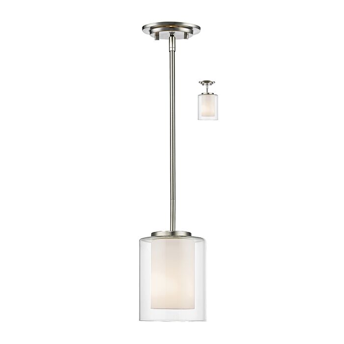 Z Lite Willow 1 Light Mini Pendant Light In Brushed Nickel