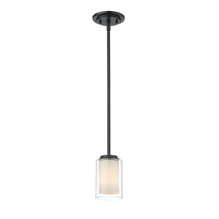 Z Lite Willow 1 Light Mini Pendant Light In Matte Black