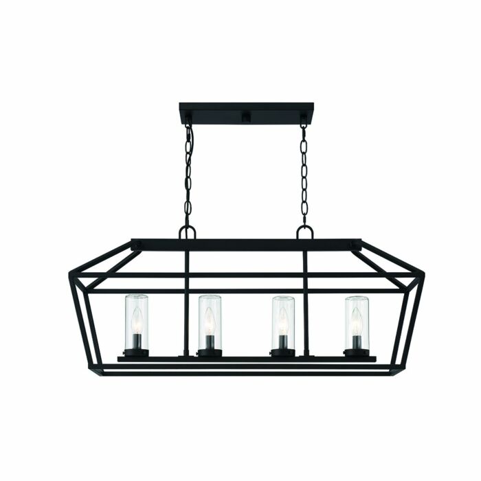 Eurofase Bastille 4 Light Chandelier in Black