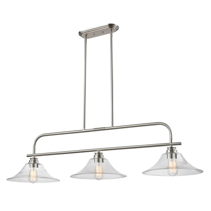Z Lite Annora 3 Light Linear Pendant Light In Brushed Nickel