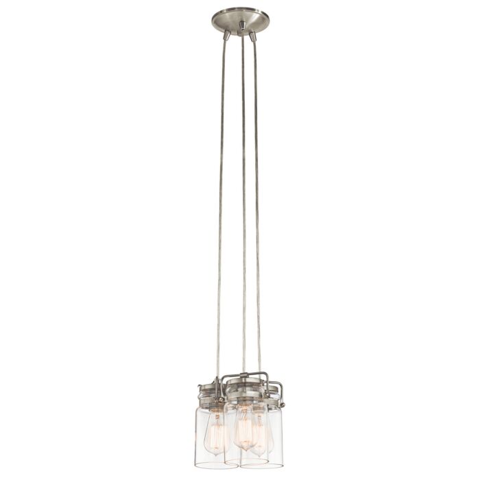 Kichler Brinley 3 Light Pendant in Brushed Nickel