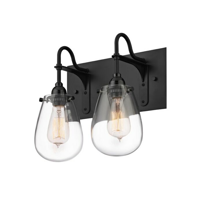 Sonneman Chelsea 12.25 Inch 2 Light Bathroom Vanity Light in Satin Black