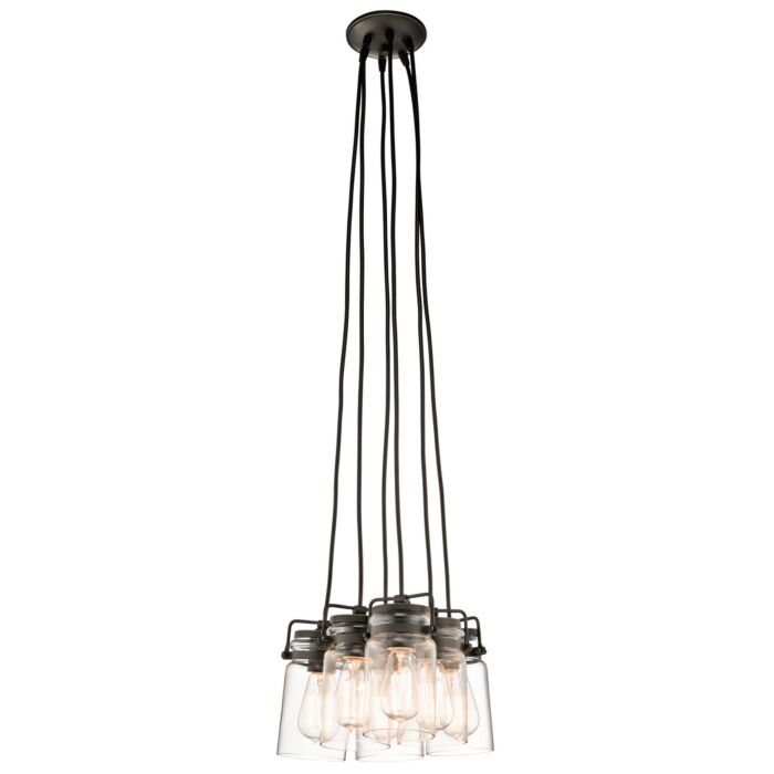 Kichler Brinley 6 Light Farmhouse Pendant in Olde Bronze
