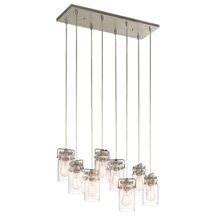 Kichler Brinley Farmhouse Linear Pendant in Brushed Nickel