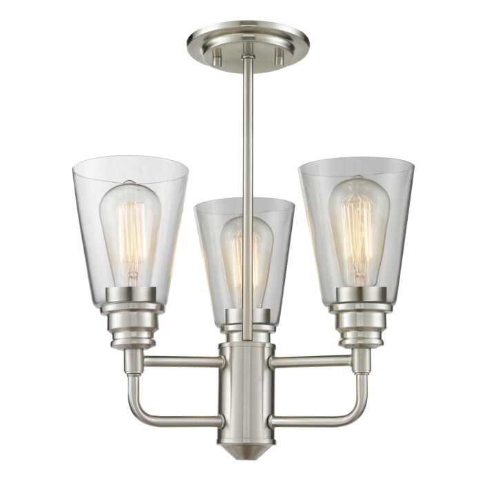 Z Lite Annora 3 Light Semi Flush Mount Ceiling Light In Brushed Nickel