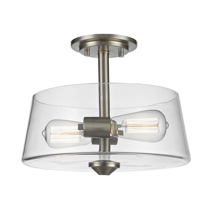 Z Lite Annora 2 Light Semi Flush Mount Ceiling Light In Brushed Nickel