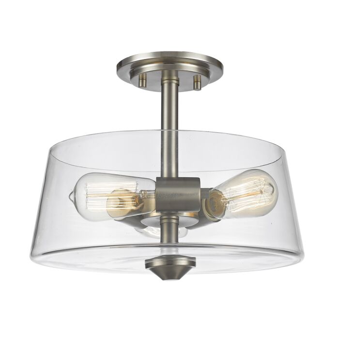 Z Lite Annora 3 Light Semi Flush Mount Ceiling Light In Brushed Nickel