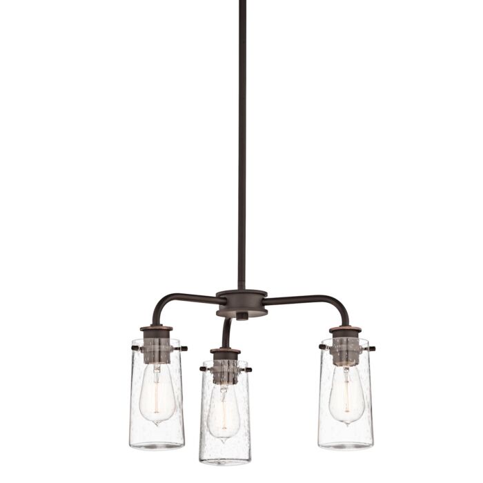 Kichler Braelyn 3 Light 18 Inch Chandelier/Semi Flush in Olde Bronze