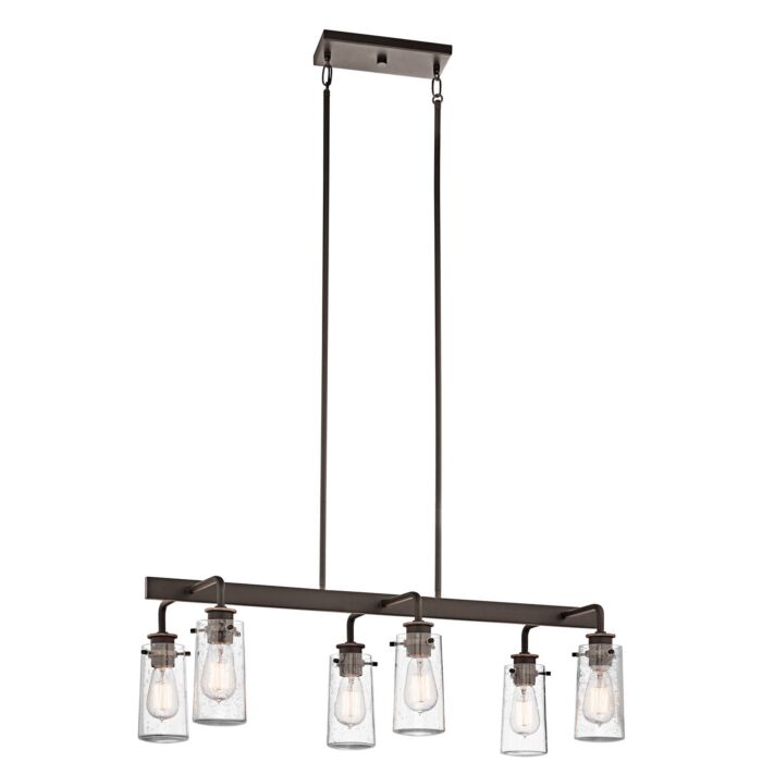 Kichler Braelyn 6 Light Linear Chandelier in Olde Bronze