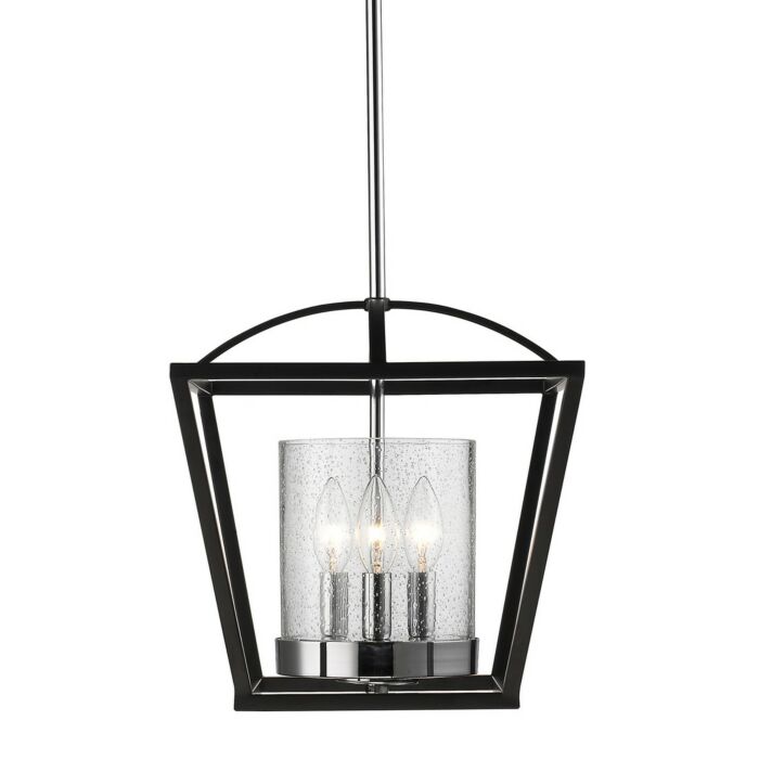 Golden Mercer 3 Light 12 Inch Ceiling Light in Black