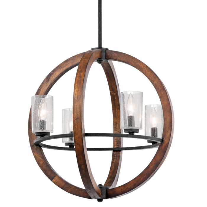 Kichler Grand Bank 4 Light Chandelier in Auburn Stained Finish